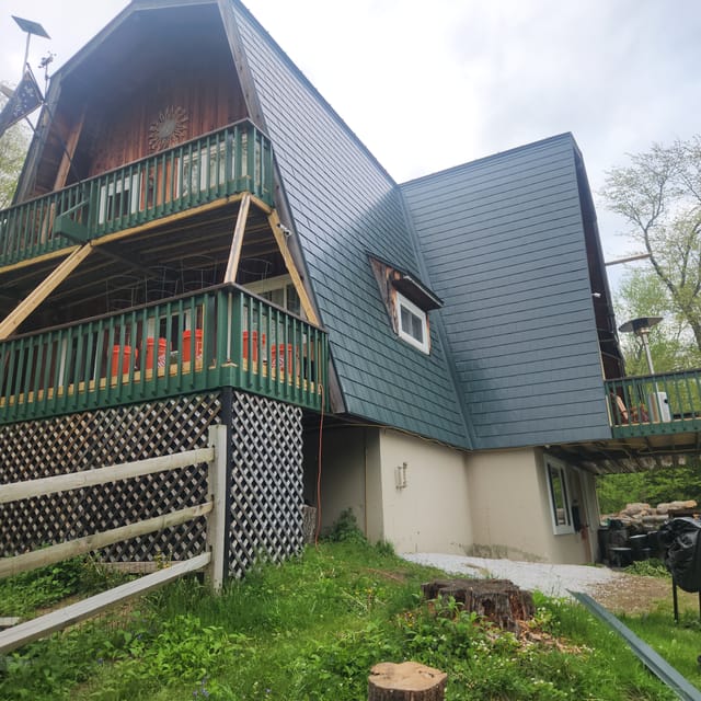 Hunter Green Interlock metal roof in Brandon, VT