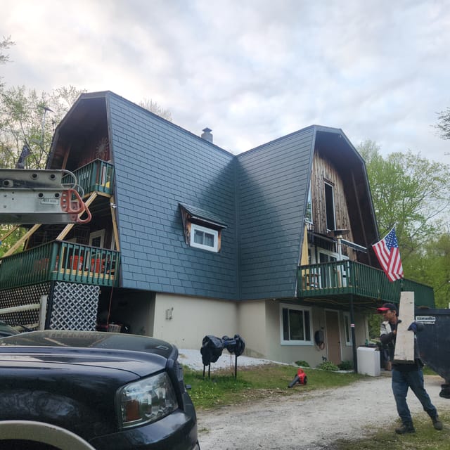 Hunter Green Interlock metal roof in Brandon, VT