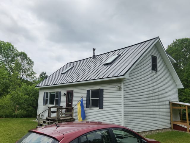 Musket Grey Interlock metal roof in Jericho, VT