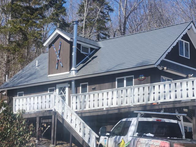 Musket Grey Interlock metal roof in Andover or Chester, VT