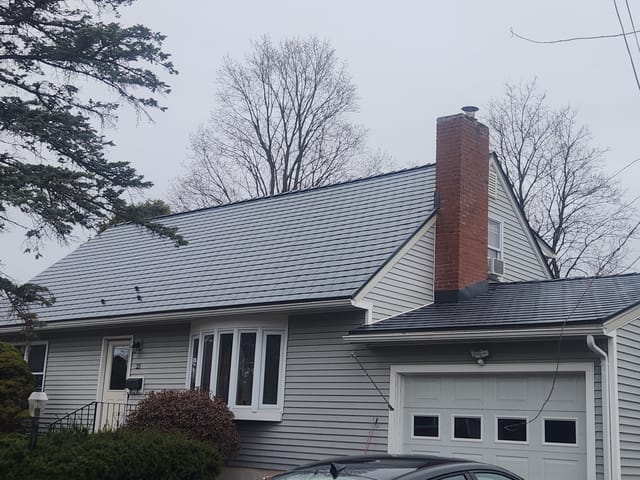 Deep Charcoal Interlock metal roof in South Burlington, VT