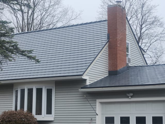 Deep Charcoal Interlock metal roof in South Burlington, VT