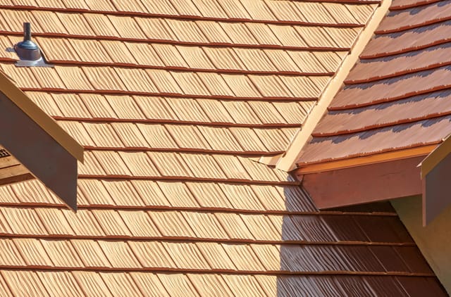 Copper Penny Interlock metal roof in Bellingham, WA