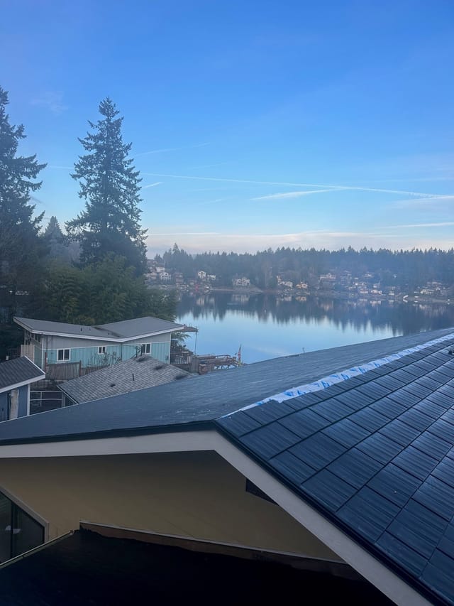 Black Interlock metal roof in Lakewood, WA