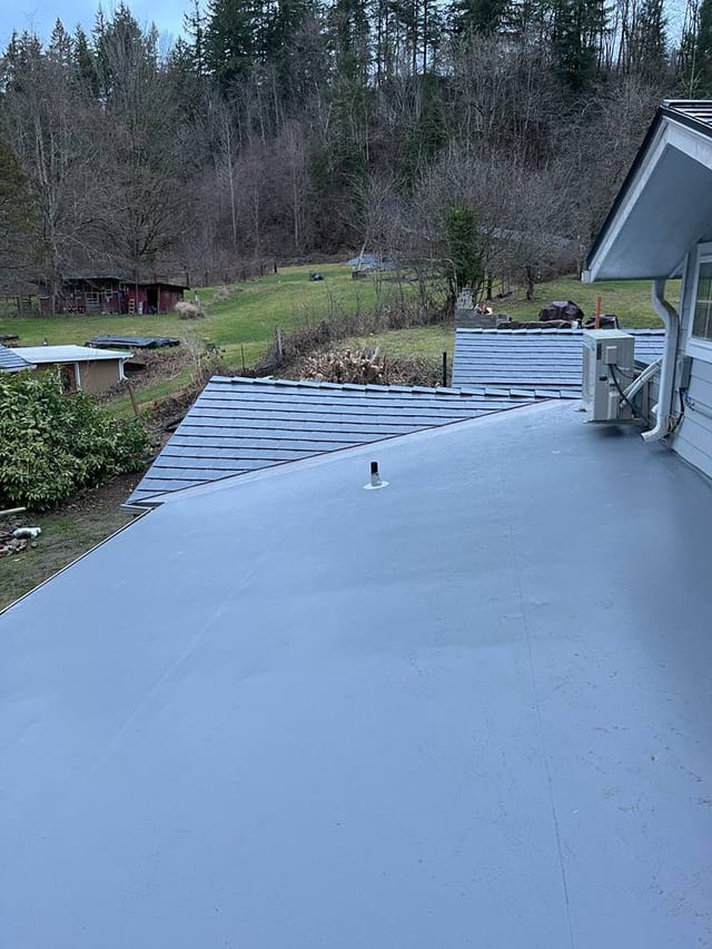 Deep Charcoal Interlock metal roof in Maple Valley, WA