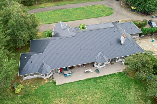 Black Interlock metal roof in Ridgefield, WA