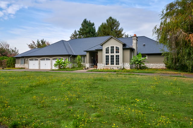 Black Interlock metal roof in Ridgefield, WA