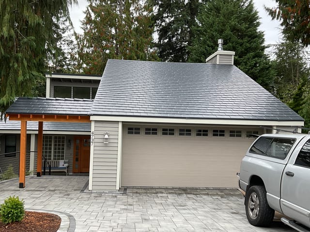 Deep Charcoal Interlock metal roof in Bellevue, WA