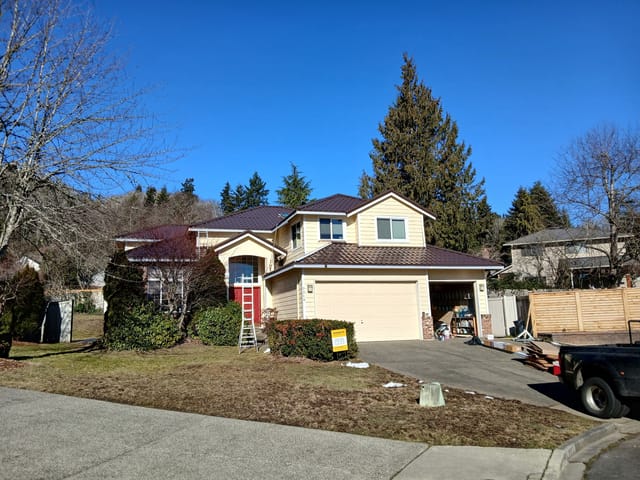 Colonial Brown Interlock metal roof in Kirkland, WA