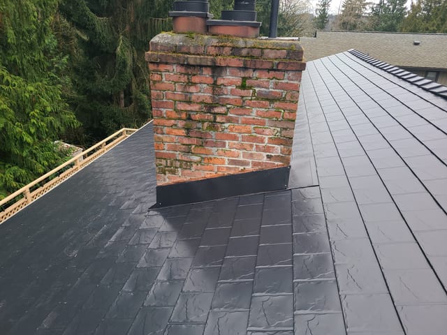 Black Interlock metal roof in Black Slate in Redmond, WA