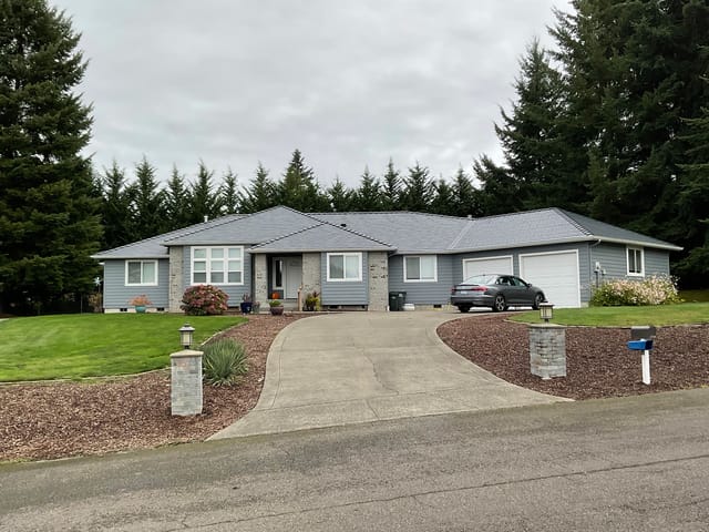 Deep Charcoal Interlock metal roof in Graham, WA