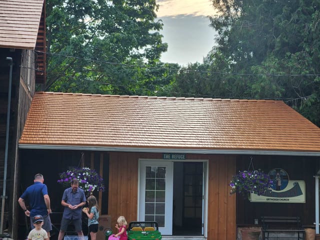 Copper Penny Interlock metal roof in Everson, WA