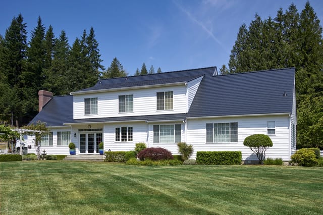 Black Interlock metal roof in Enumclaw, WA