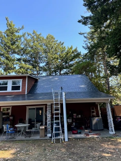 Black Interlock metal roof in Oak Harbor, WA