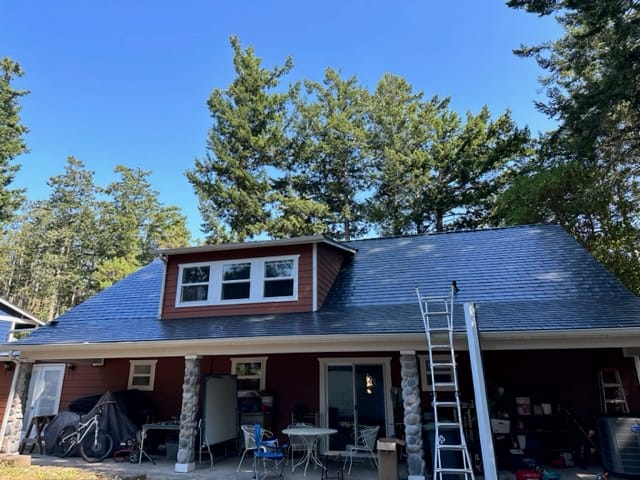 Black Interlock metal roof in Oak Harbor, WA