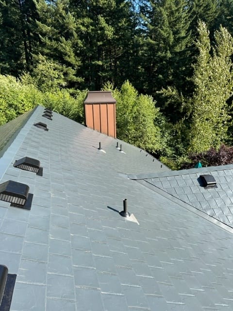 Deep Charcoal Interlock metal roof in Camas, WA