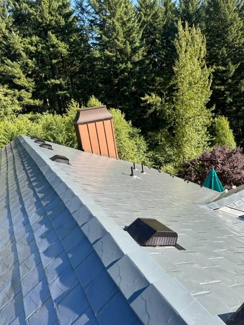 Deep Charcoal Interlock metal roof in Camas, WA