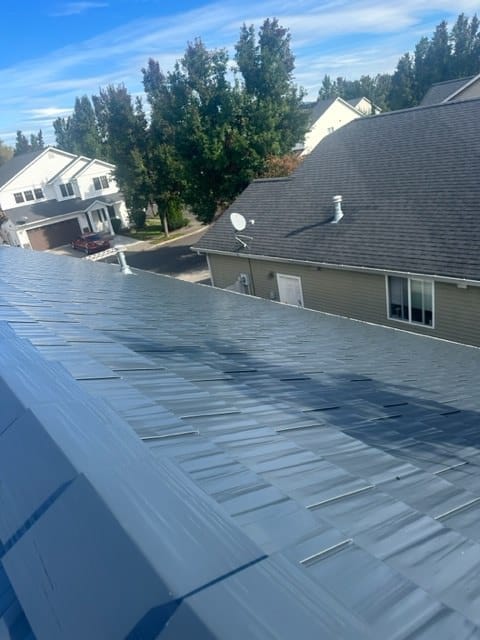 Deep Charcoal Interlock metal roof in Battleground, WA