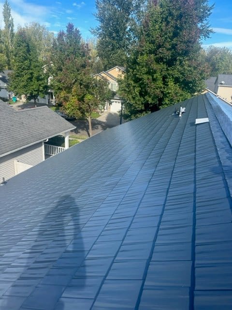 Deep Charcoal Interlock metal roof in Battleground, WA
