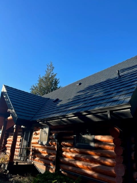Deep Charcoal Interlock metal roof in Port Townsend, WA