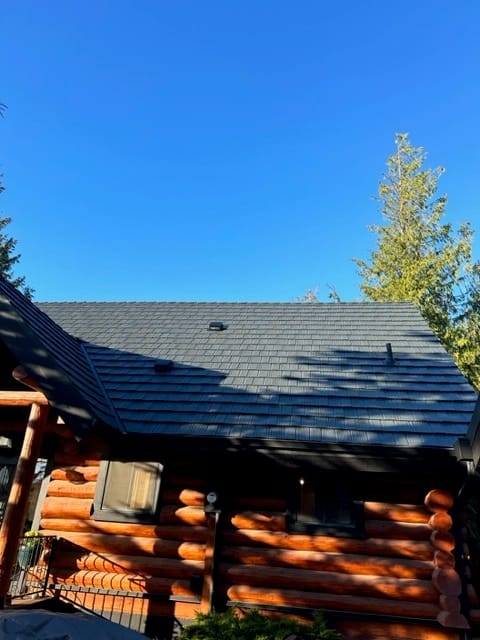 Deep Charcoal Interlock metal roof in Port Townsend, WA