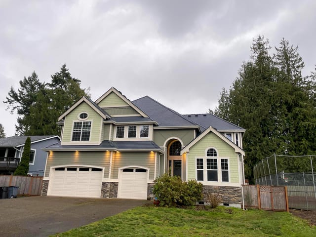 Deep Charcoal Interlock metal roof in Bonney Lake, WA