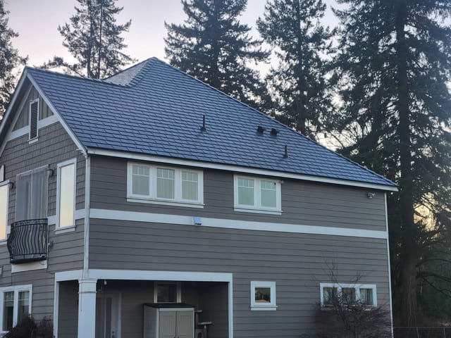 Deep Charcoal Interlock metal roof in Buckley, WA