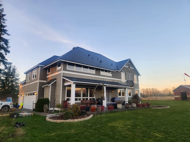 Deep Charcoal Interlock metal roof in Buckley, WA