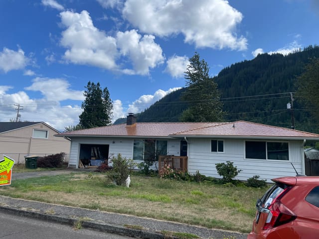 Copper Penny Interlock metal roof in Morton, WA