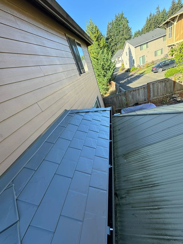 Musket Grey Interlock metal roof in Vancouver, WA