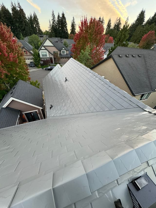 Musket Grey Interlock metal roof in Vancouver, WA