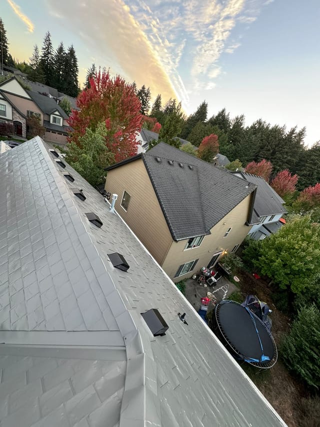 Musket Grey Interlock metal roof in Vancouver, WA