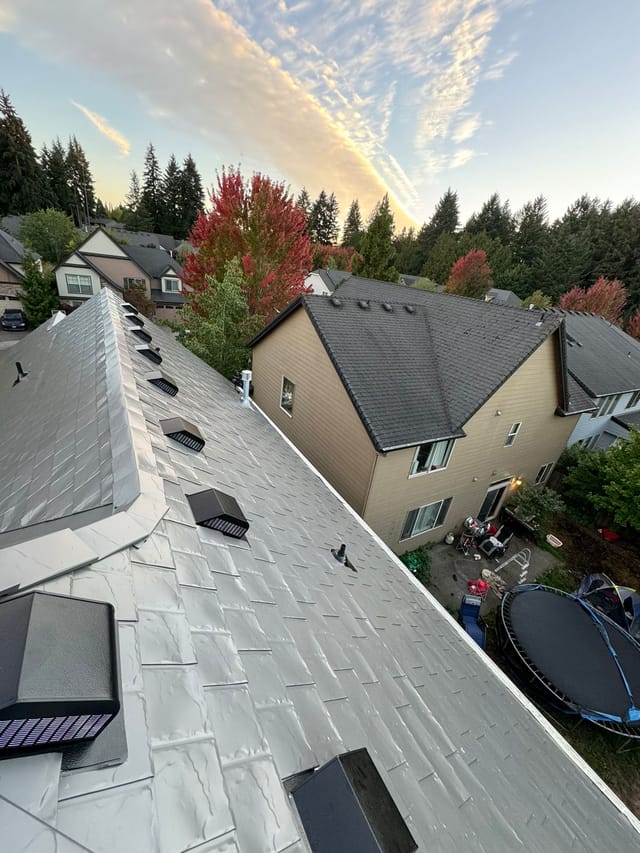 Musket Grey Interlock metal roof in Vancouver, WA