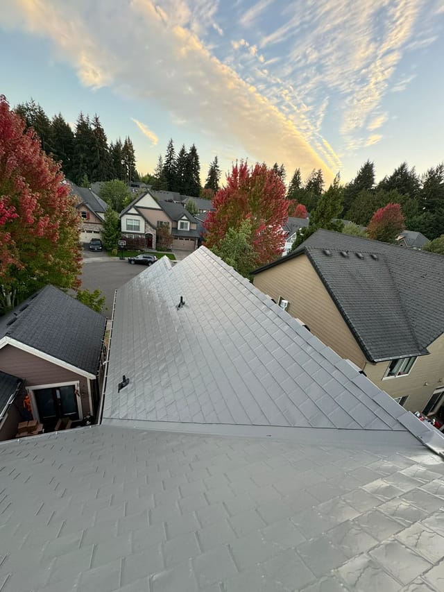 Musket Grey Interlock metal roof in Vancouver, WA