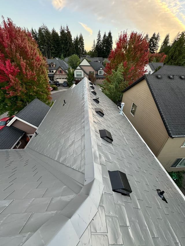 Musket Grey Interlock metal roof in Vancouver, WA