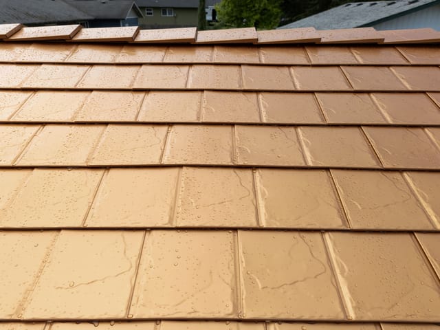 Copper Penny Interlock metal roof in Castle Rock, WA