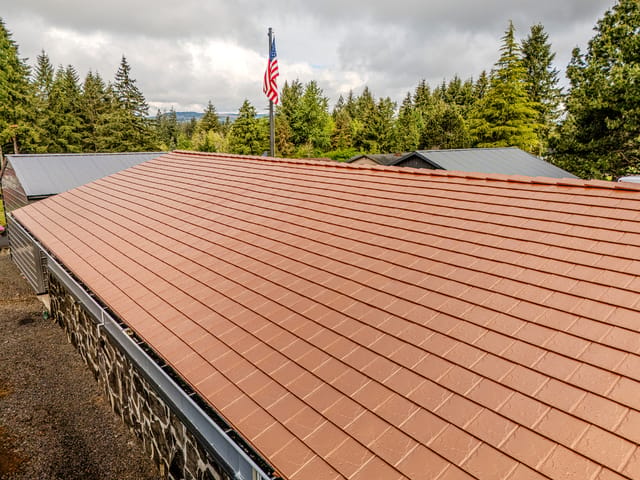 Copper Penny Interlock metal roof in Castle Rock, WA