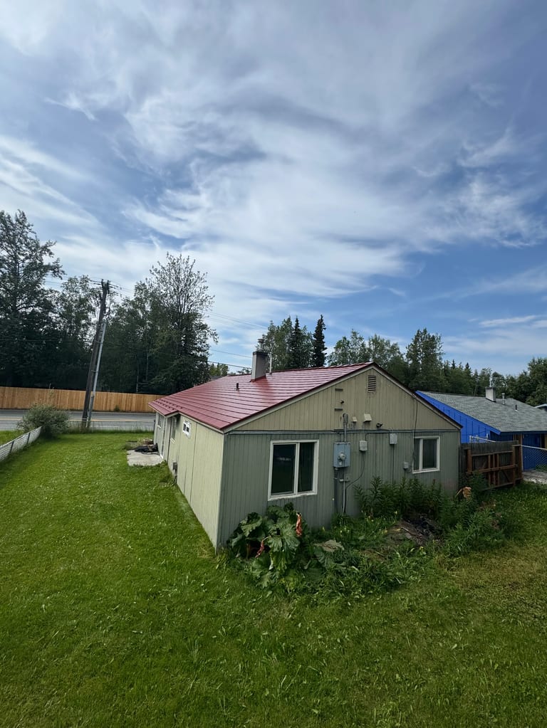 Interlock Aluminum Cedar Shingle Metal Roofing – Tile Red | Anchorage, AK (Full roof overview)
