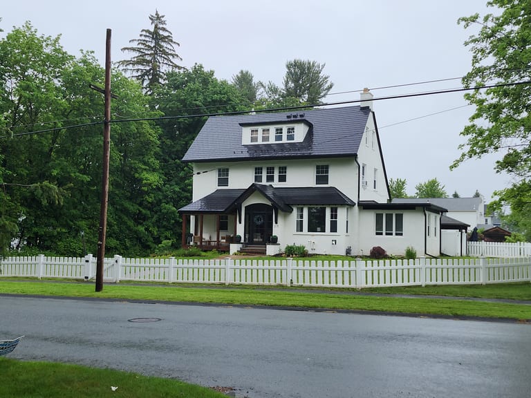 Interlock Aluminum Slate Metal Roofing – Black | Pittsfield, MA (Street view)