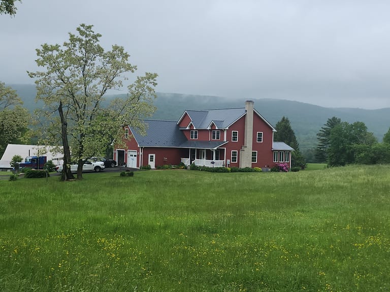 Interlock Aluminum Slate Metal Roofing – Deep Charcoal | Southwick, MA (Front elevation)