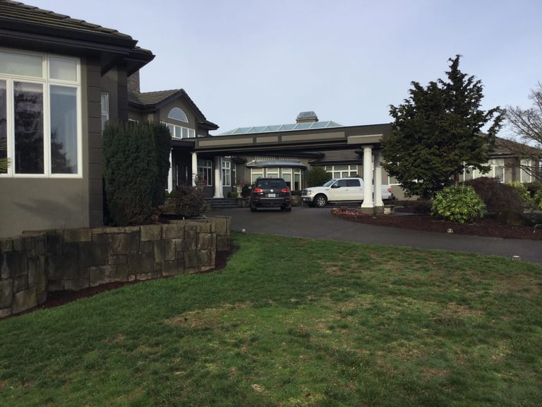 Before: Before: a leaking concrete tile roof on the home, Turner, Oregon, ahead of a Deep Charcoal Interlock IB Membrane aluminum roof