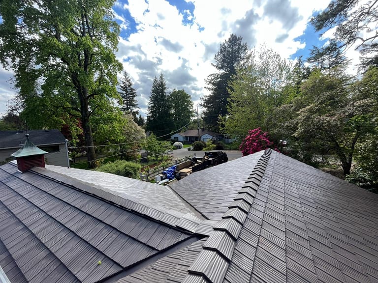 Interlock Aluminum Shake Metal Roofing – Tudor Brown | Portland, OR