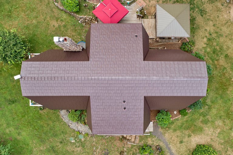 Interlock Aluminum Shake Metal Roofing – Colonial Brown | Yacolt, WA