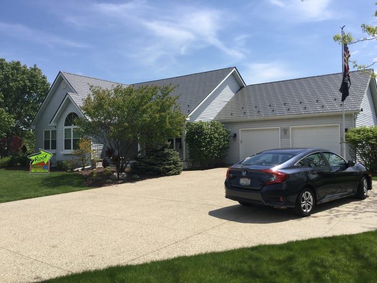 Interlock Aluminum Slate Metal Roofing – Tudor Brown | Burlington, WI (Street view)