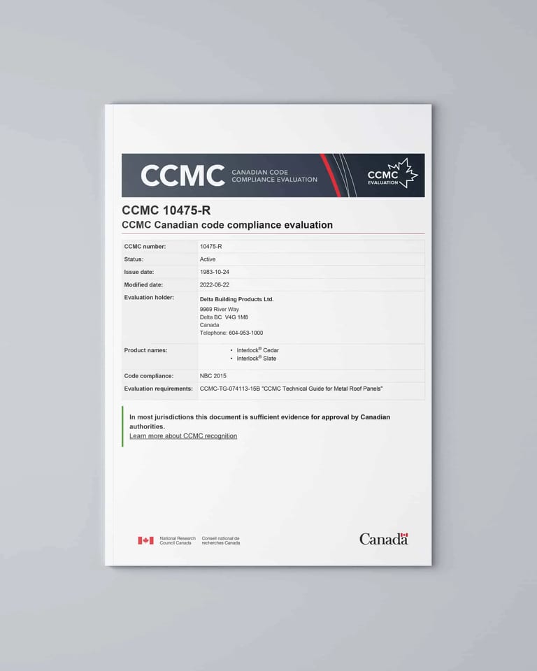 CCMC 10475-R evaluation report cover