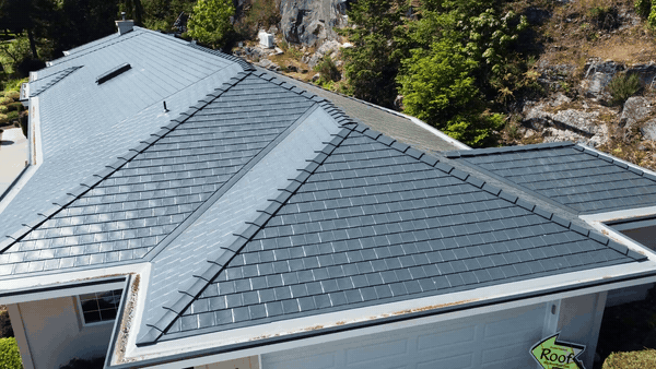 Charcoal Aluminum Slate Roof — Nanoose Bay, BC (Coastal)