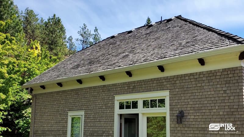 Black Aluminum Slate Fire-Resistant Roof — Lake Country, BC