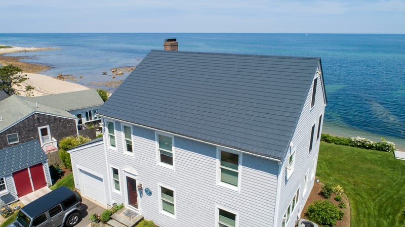 Interlock Aluminum Slate Metal Roofing – Deep Charcoal — Plymouth, MA