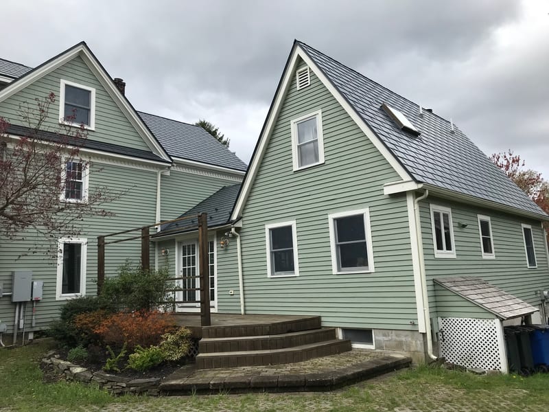 Deep Charcoal Interlock Slate metal roofing in Boxford, MA, installed by Interlock Metal Roofing -