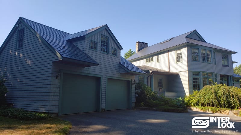 Interlock Aluminum Slate Metal Roofing – Deep Charcoal — Beverly, MA